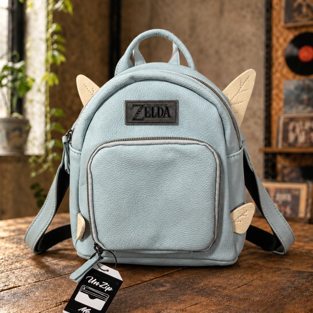 The Legend of Zelda Mini Backpack Blue Faux Leather Winged Gamer Bag New